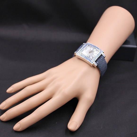 Blue Sapphire Diamond 3.37 Tcw Unisex Luxury Watch main image 7